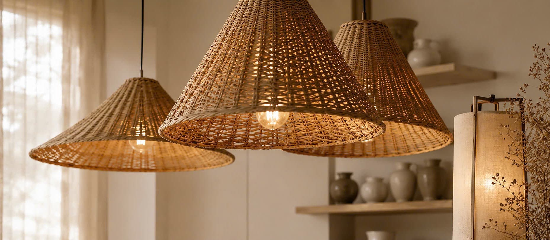 Lighting materials in warm natural light